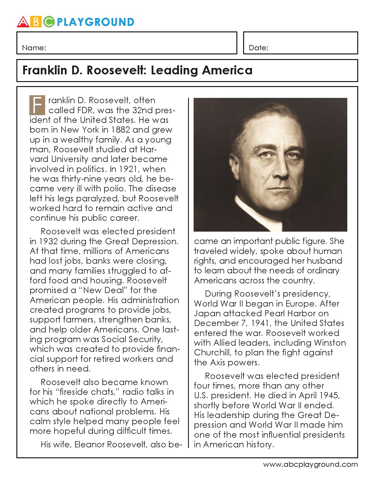 Franklin D. Roosevelt: Leadership During Crisis