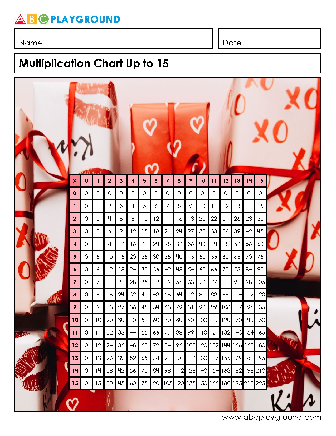 Complete Multiplication Chart Up to 15 for Practice and Learning