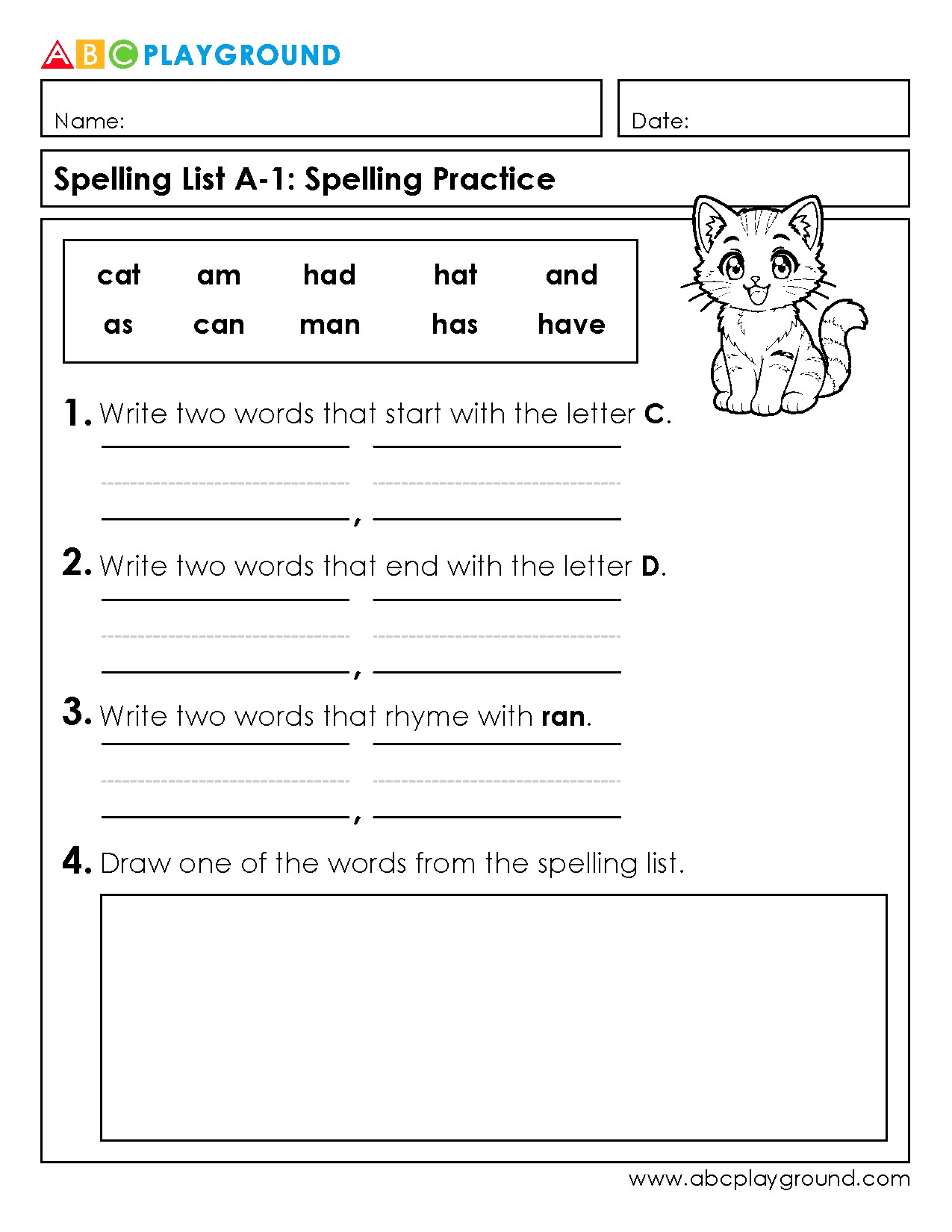 Spelling Practice with Letter Sounds and Rhymes