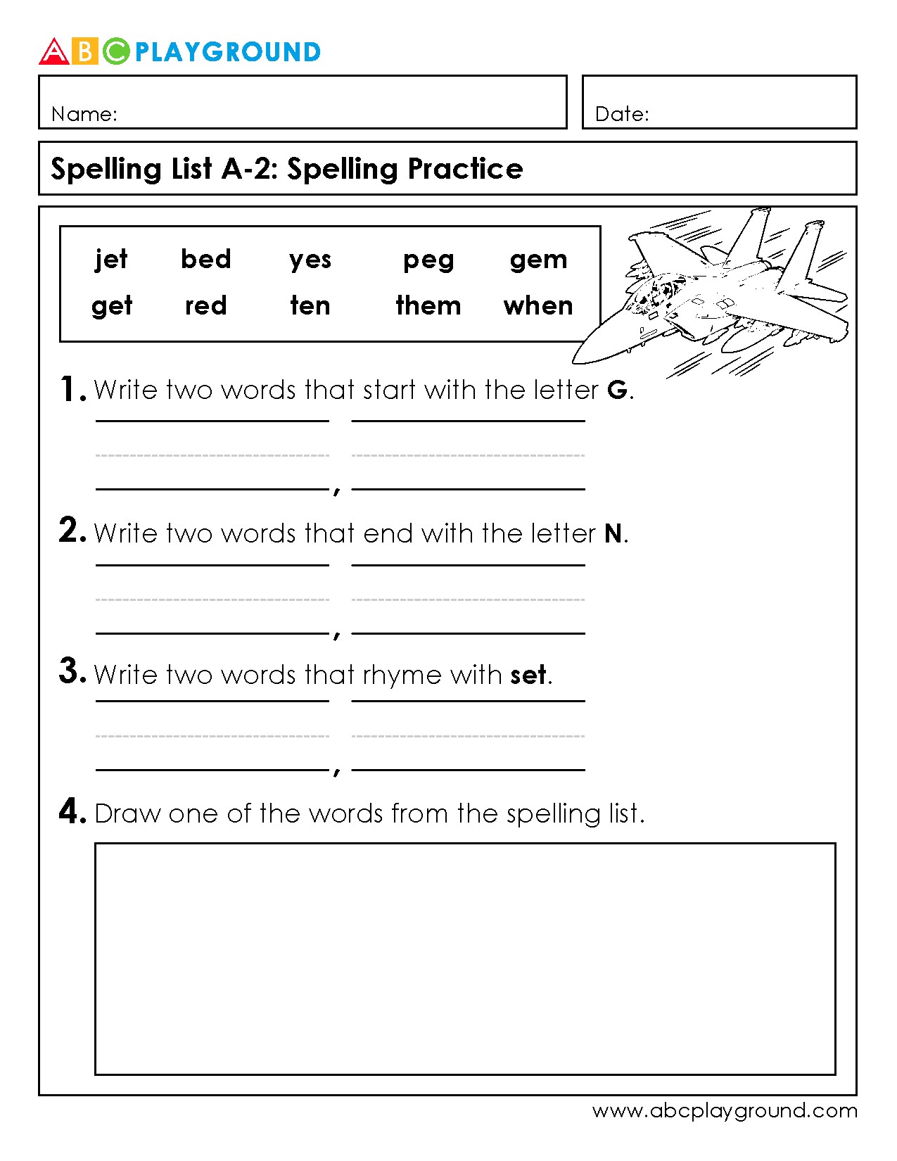 Spelling Practice with Simple Word Lists and Rhymes