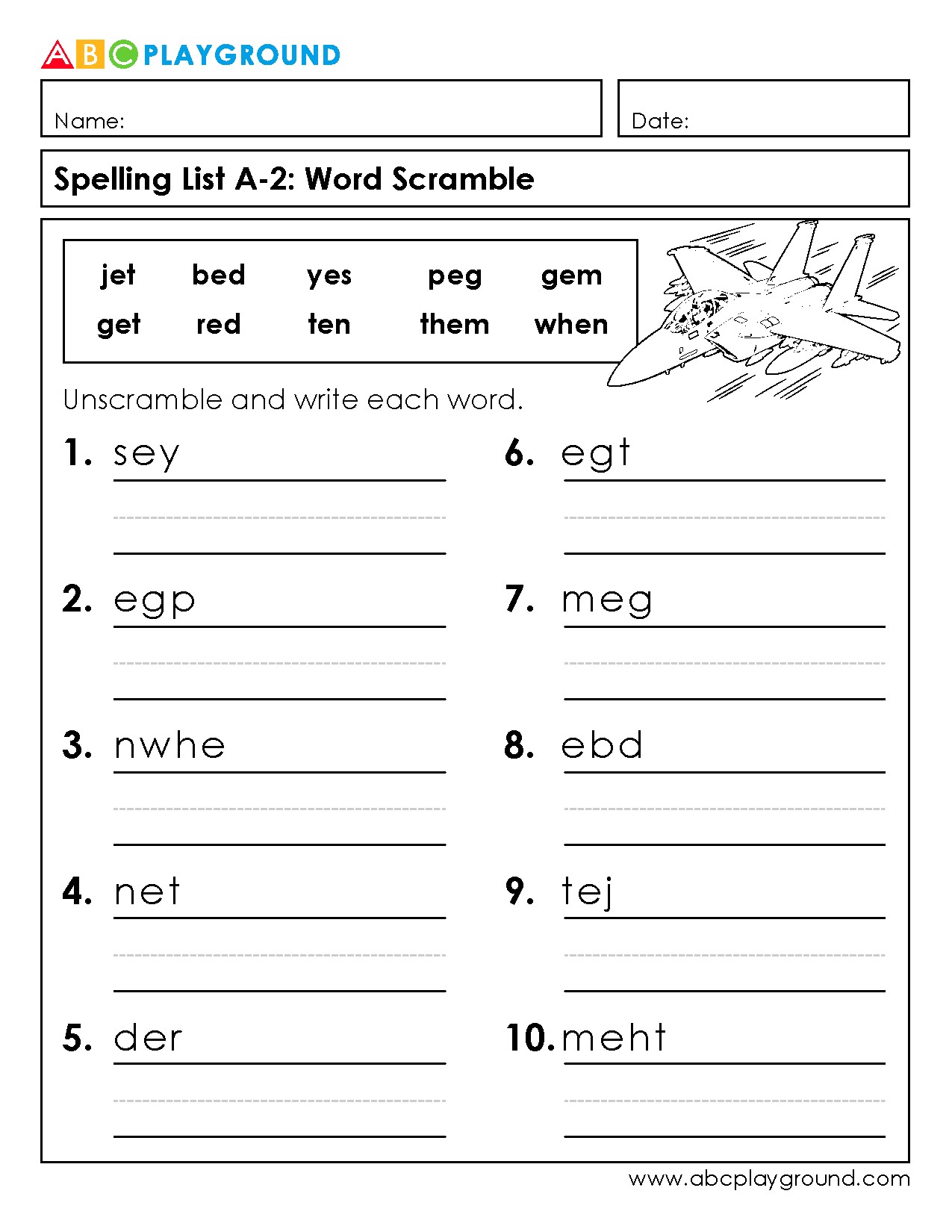 Word Scramble Spelling Practice for Early Readers
