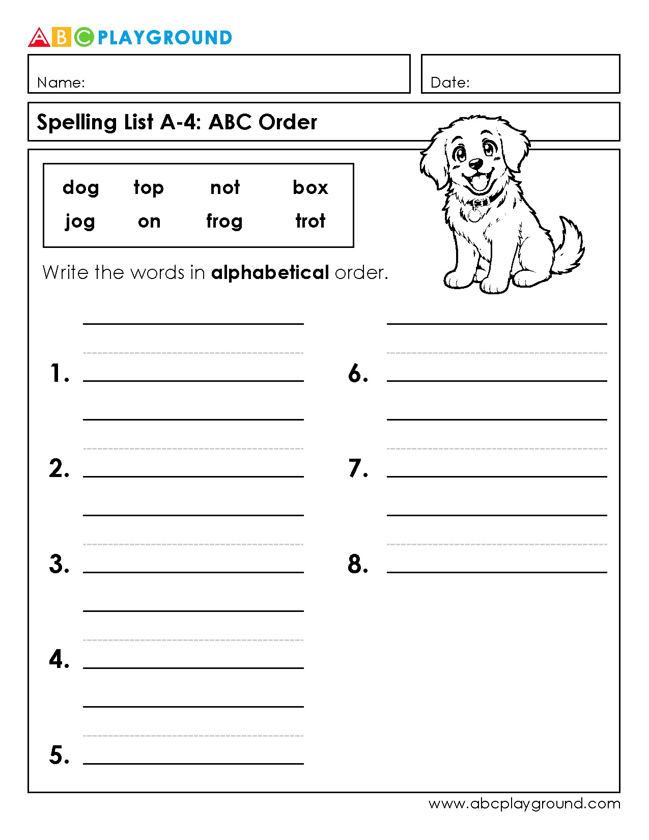 Practice Alphabetical Order with Spelling Words