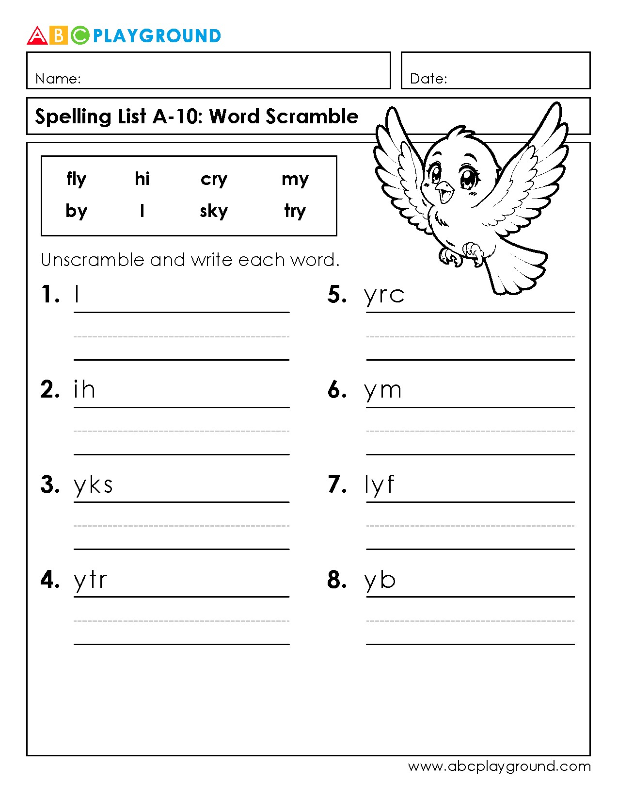 Fun Word Scramble to Practice Spelling Skills