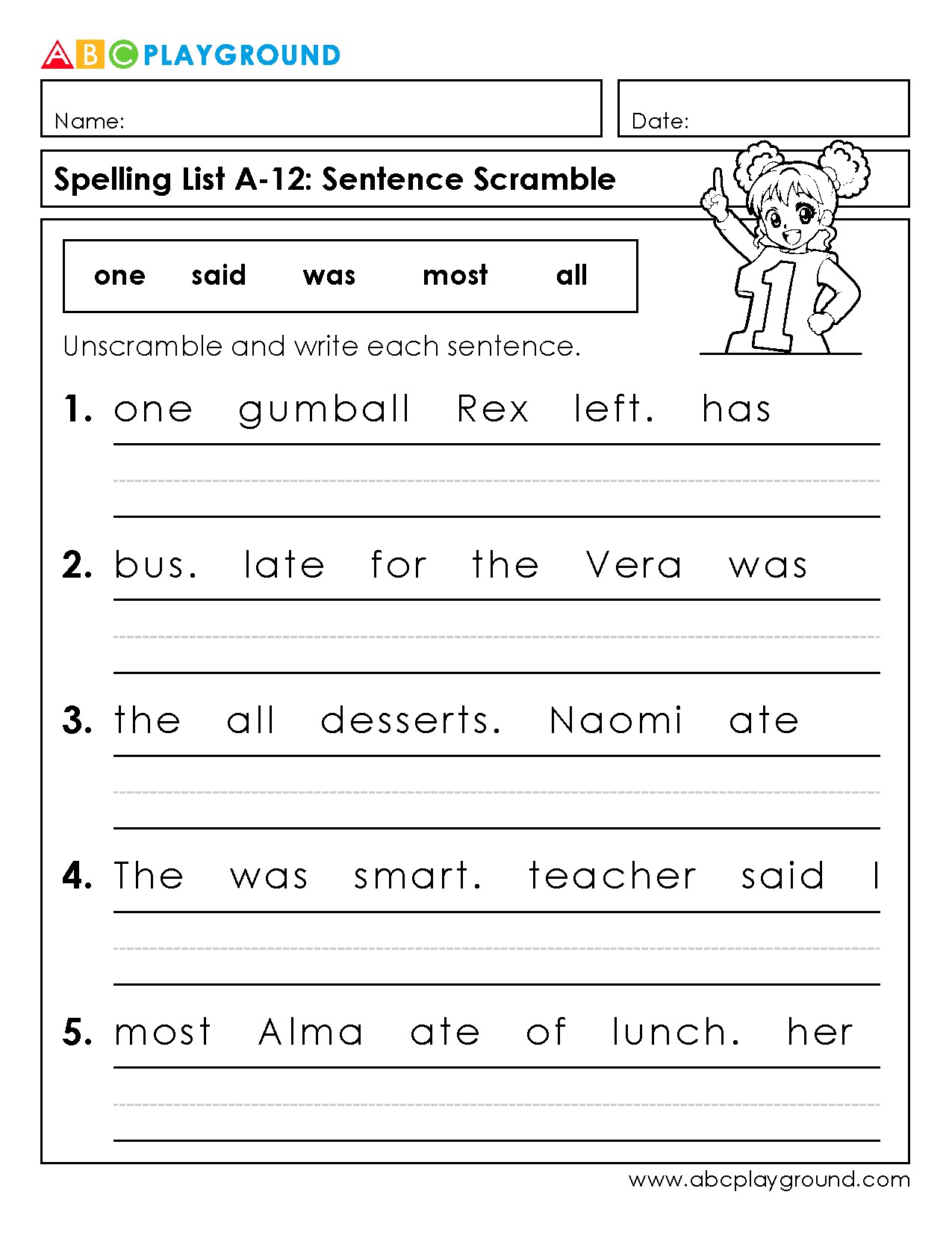 Sentence Scramble Practice for Early Literacy Skills