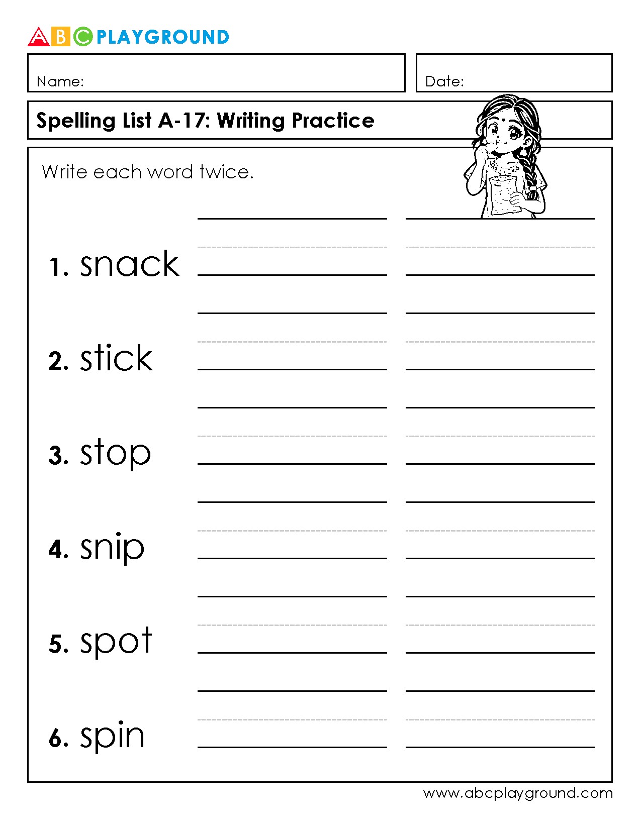 Spelling Writing Practice for Word Reinforcement