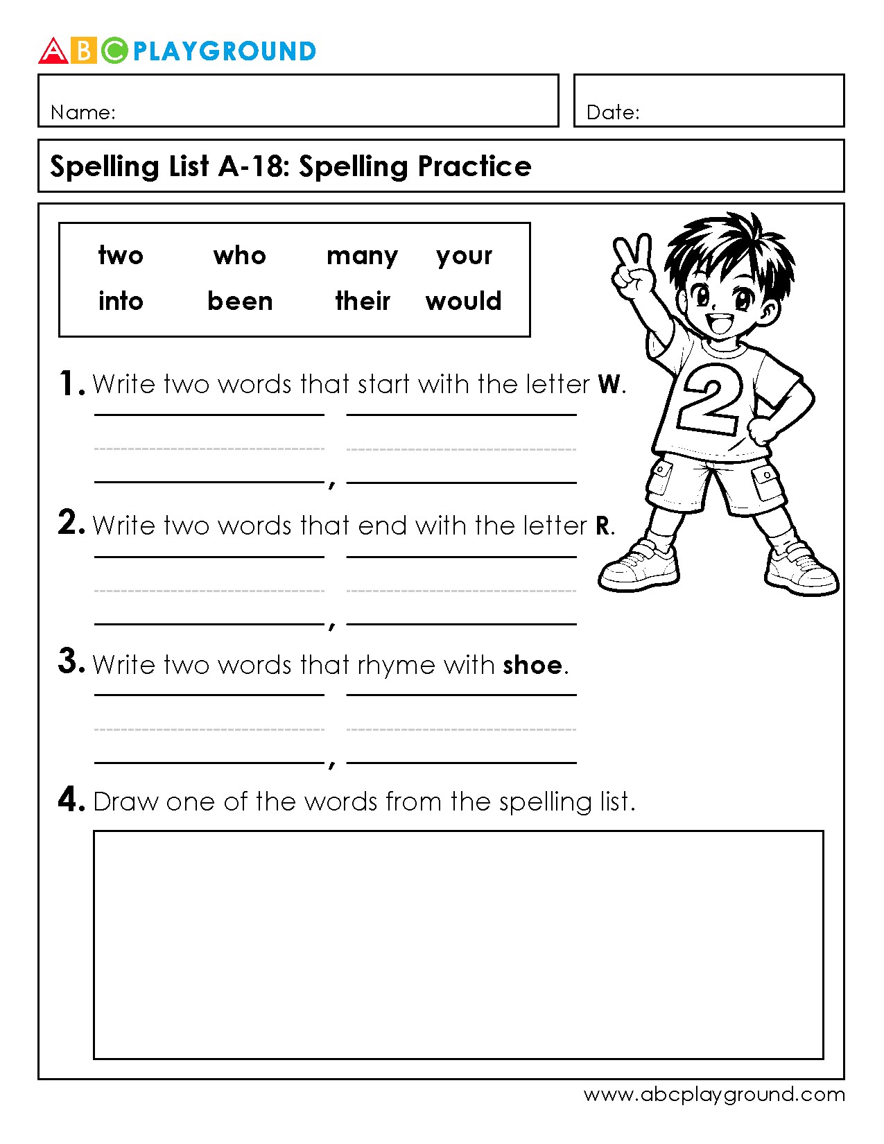 Spelling Practice: Words Starting, Ending, and Rhyming