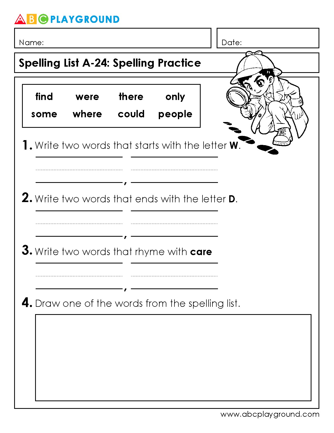 Spelling Practice with Rhyming and Letter Recognition