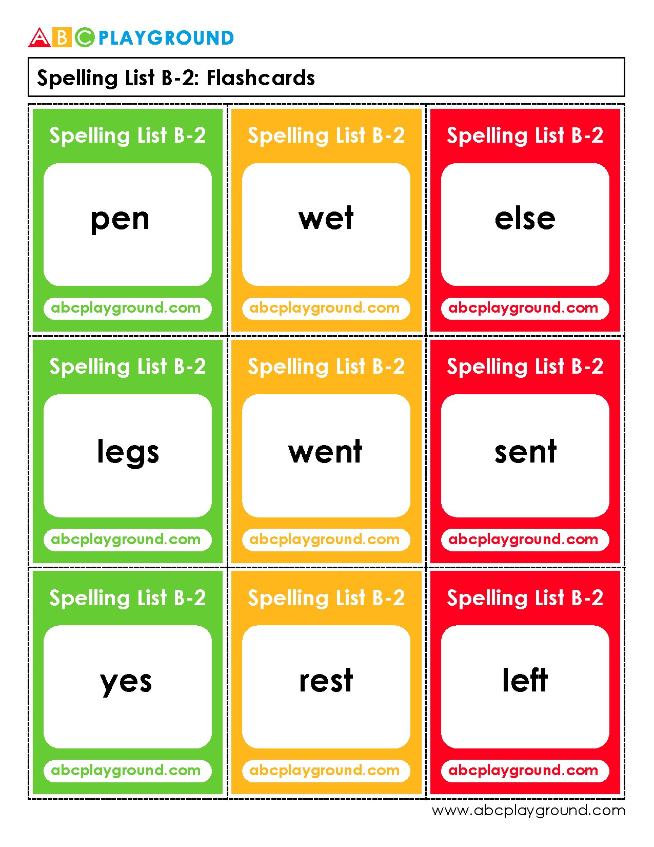 Spelling Flashcards for Practice and Learning