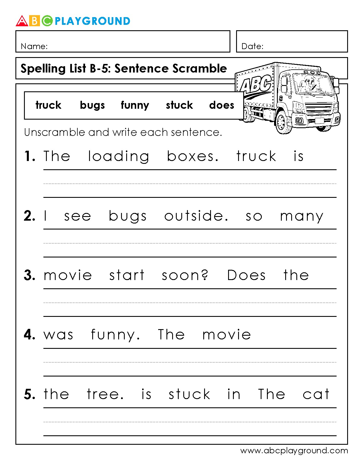 Sentence Scramble Practice for Early Readers