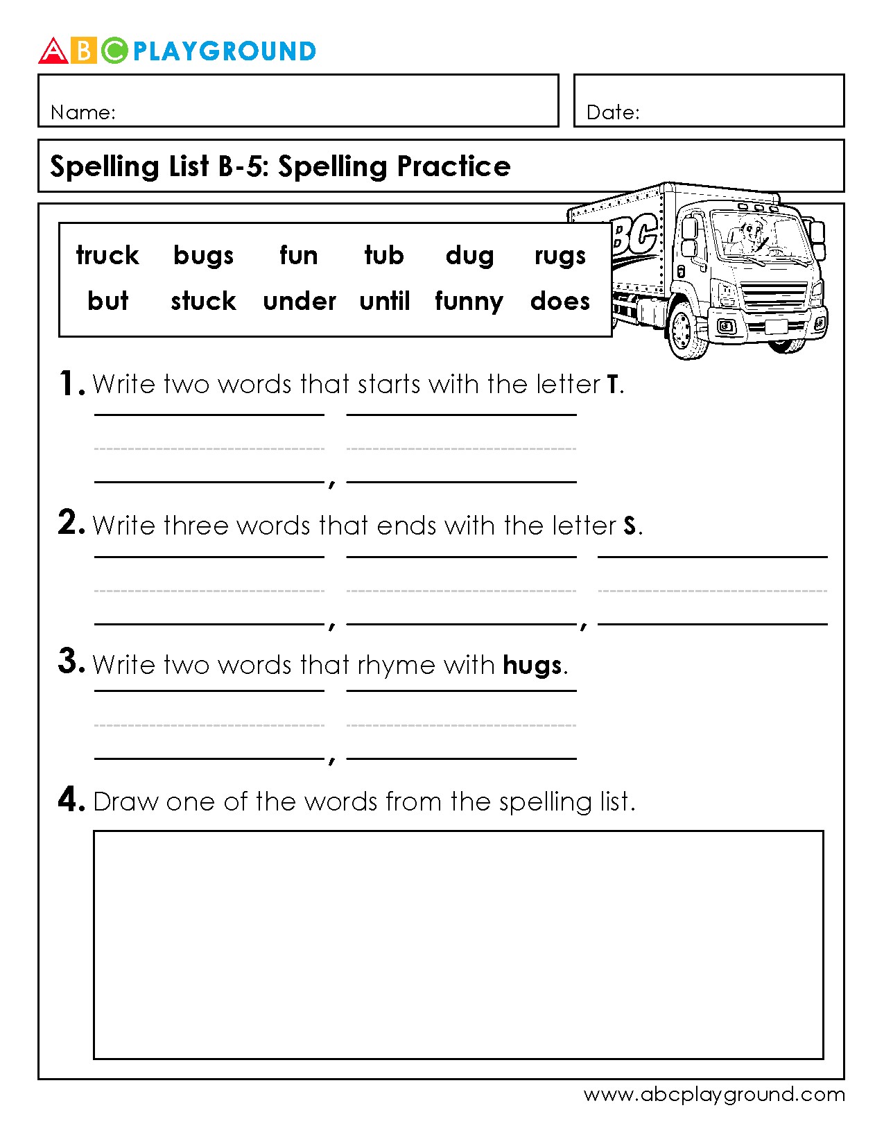Spelling Practice with Rhyming and Letter Sounds