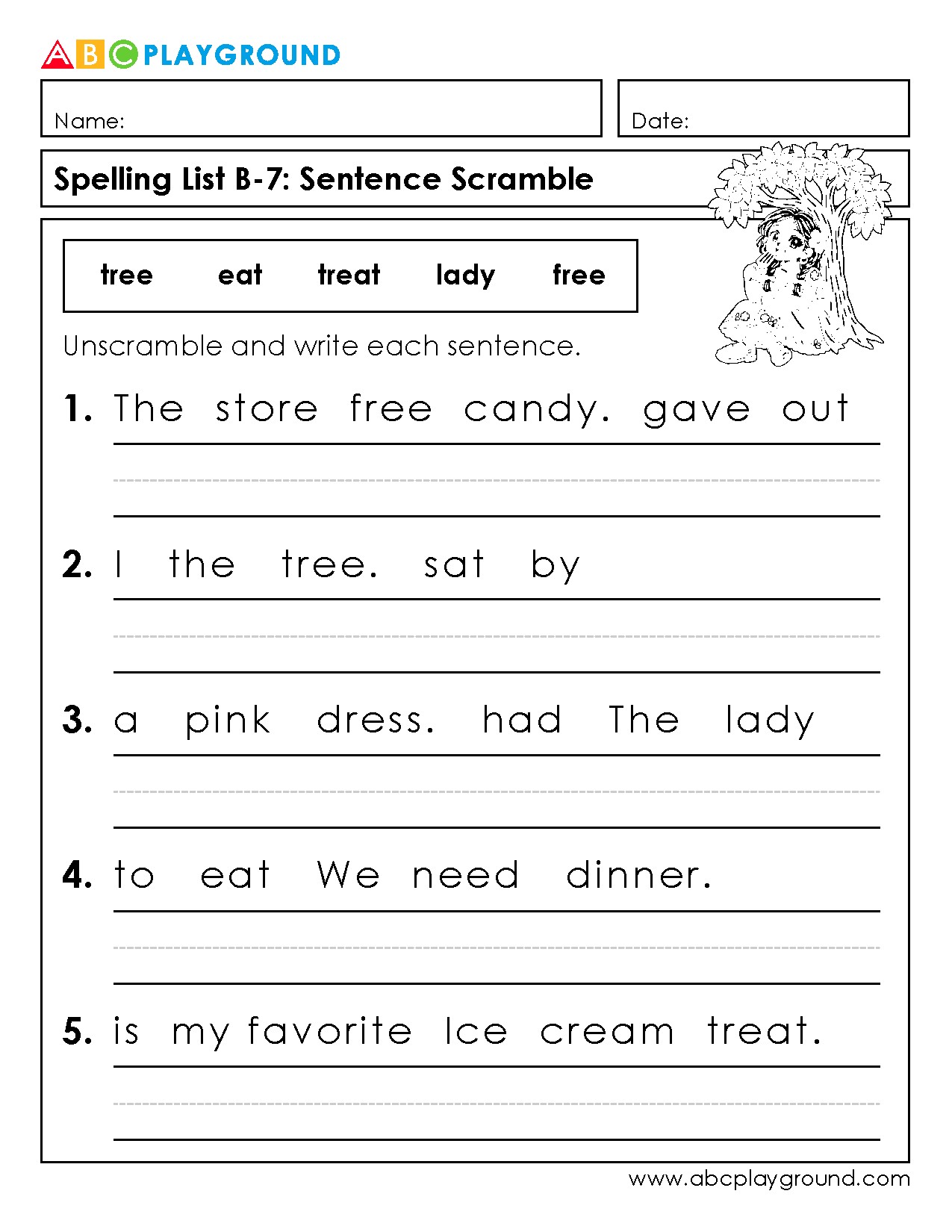Sentence Scramble Practice for Early Readers