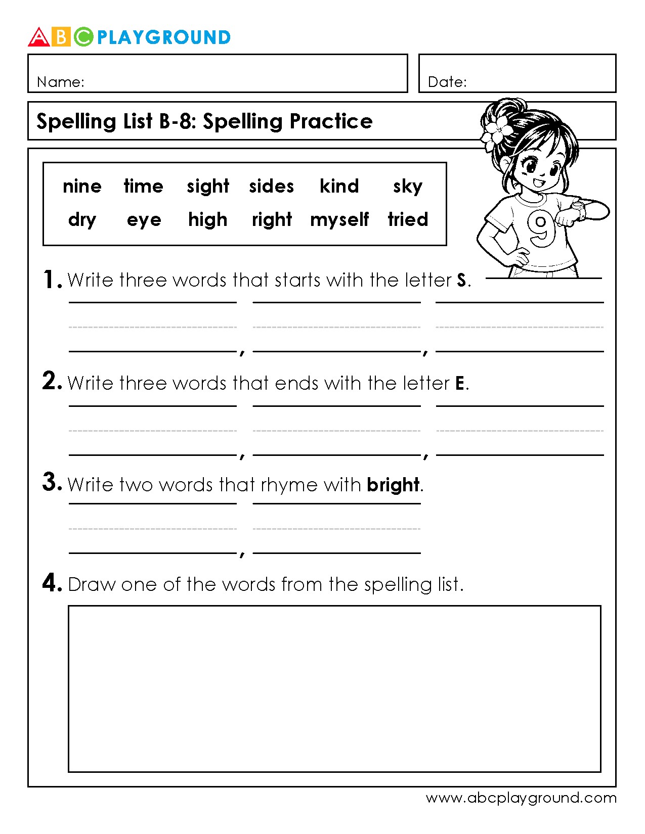 Spelling Practice with Rhymes and Letter Recognition