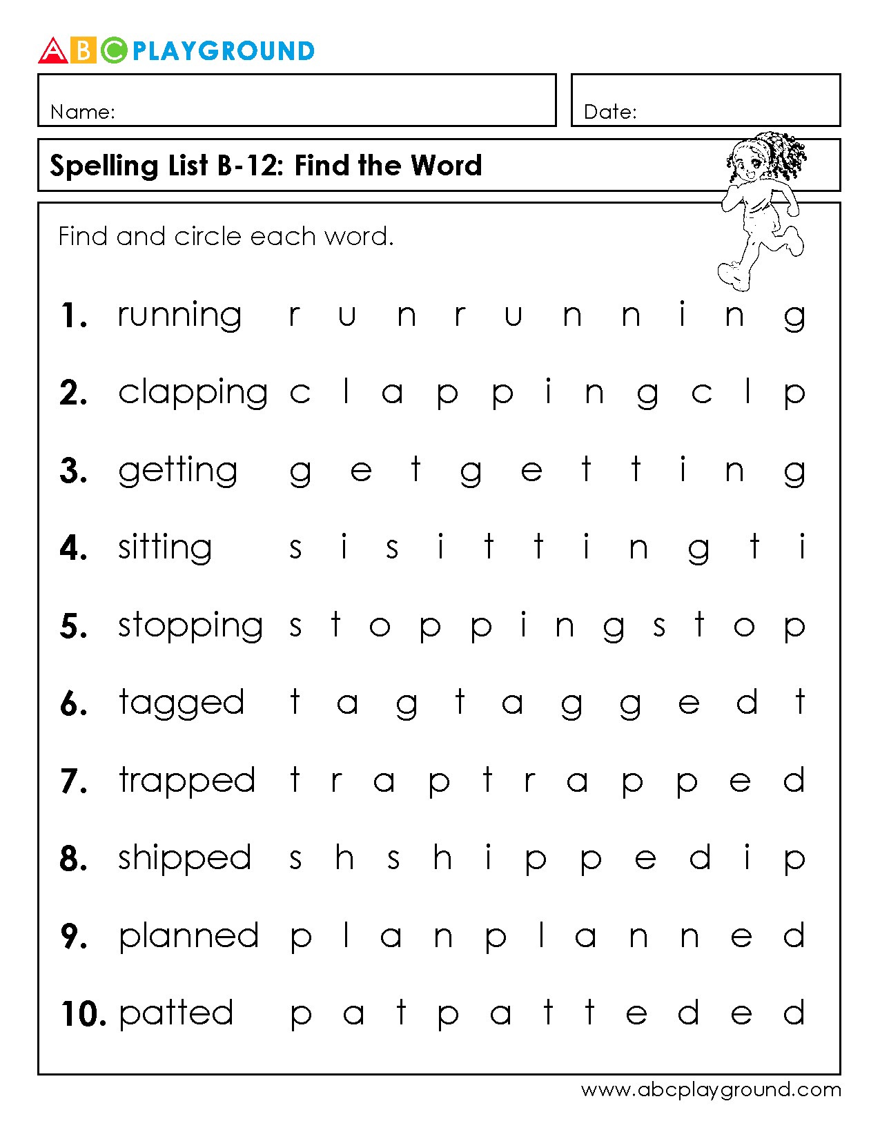 Spelling Word Search Puzzle: Find and Circle the Words