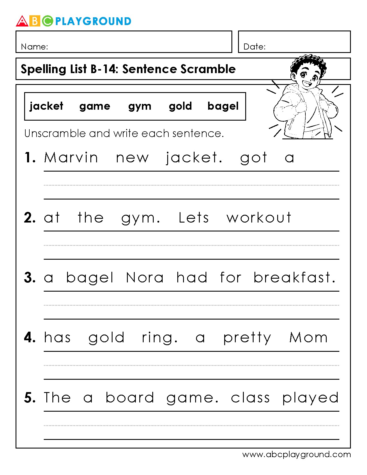Sentence Scramble Worksheet for Early Readers