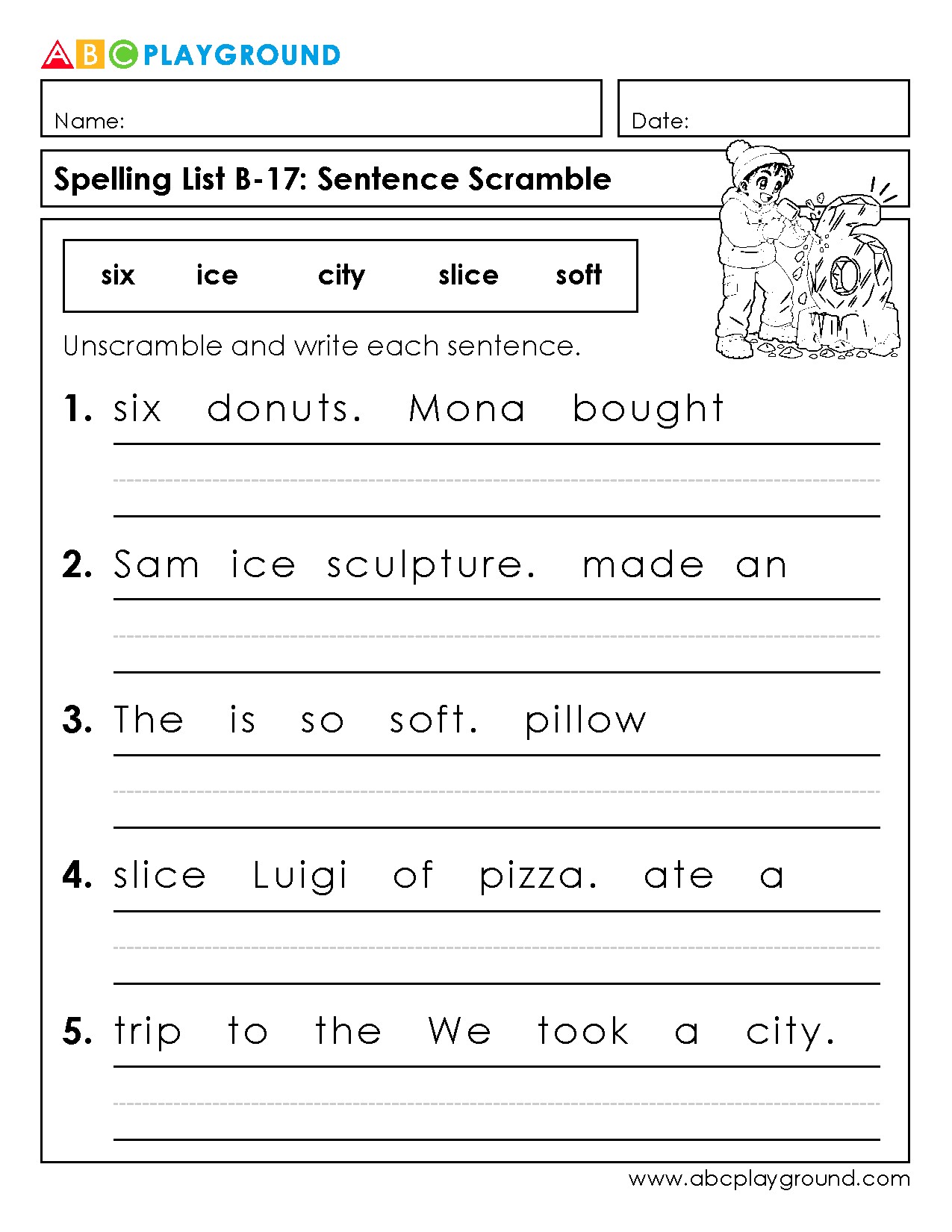 Sentence Scramble Practice for Building Grammar Skills