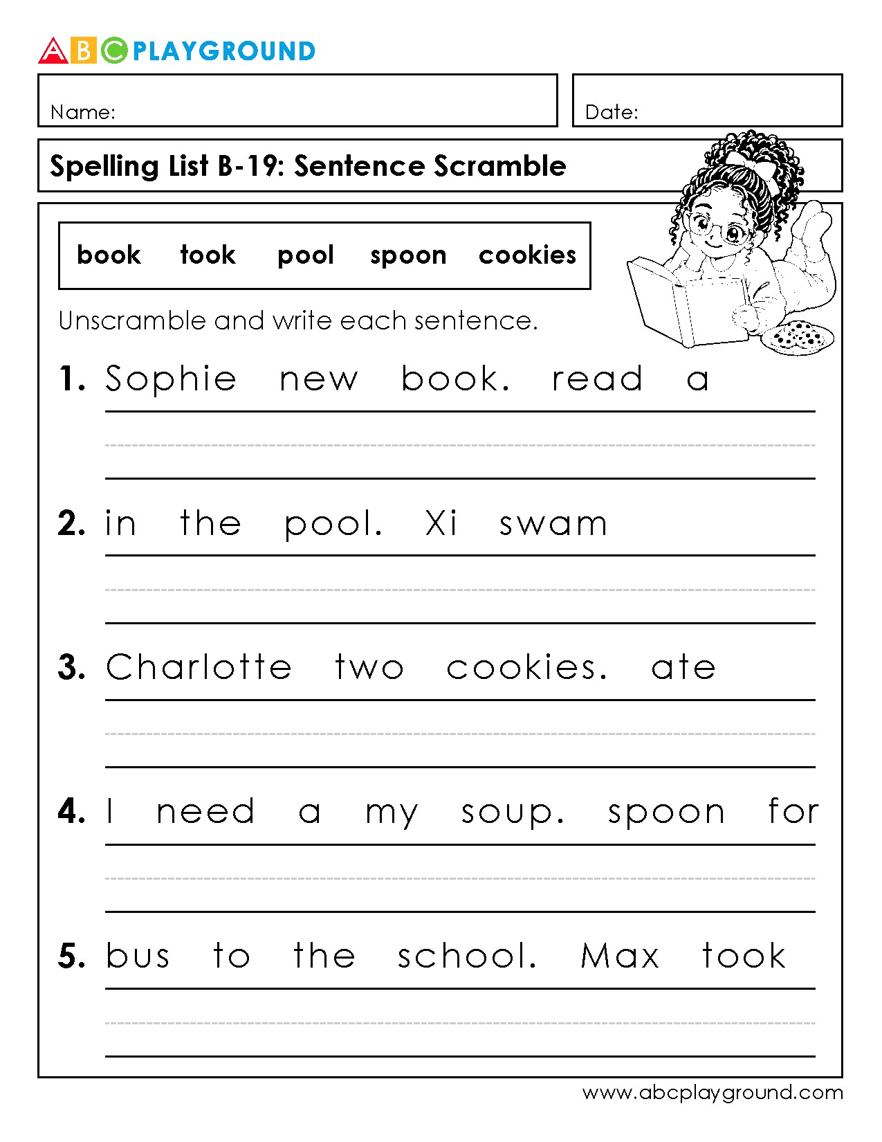 Sentence Scramble Practice for Early Reading Skills