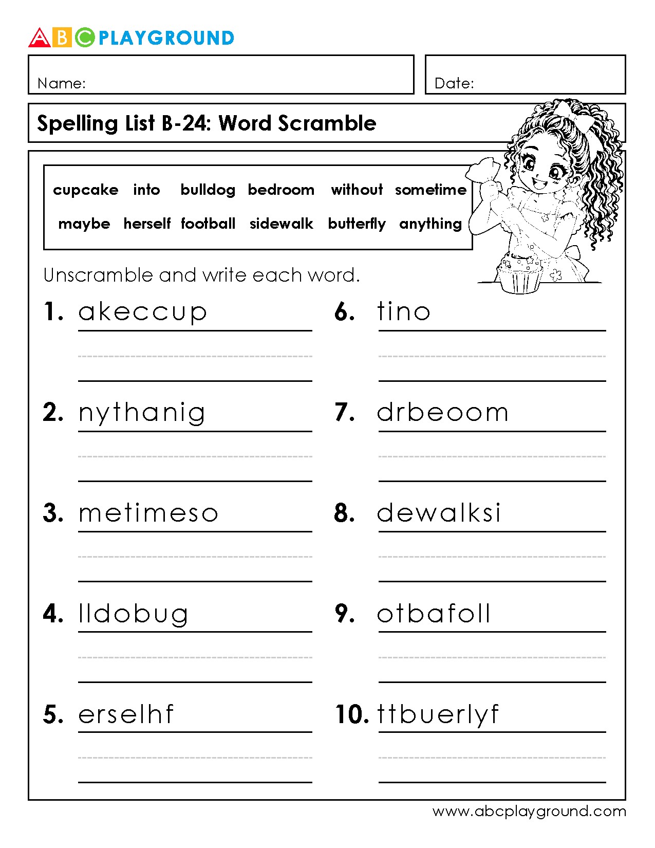 Fun Word Scramble Worksheet to Improve Spelling Skills