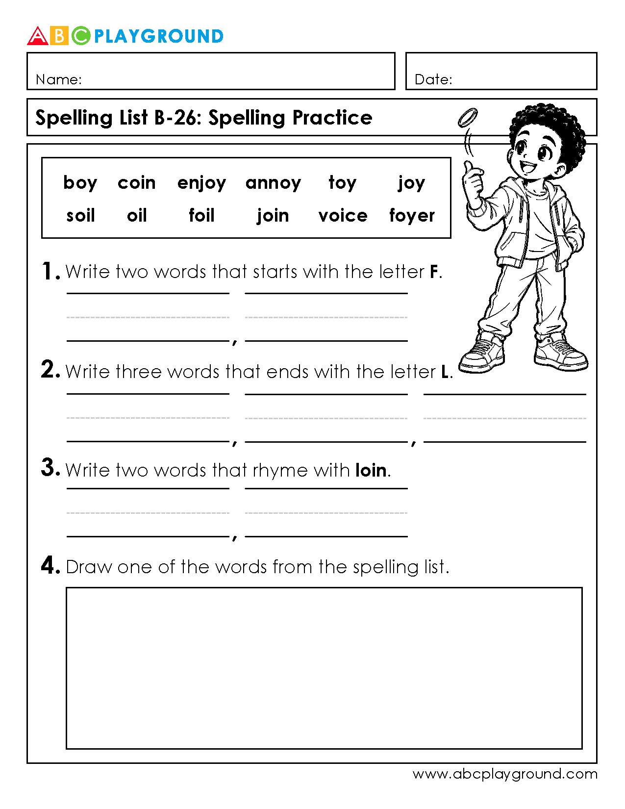 Spelling Practice with Beginning Sounds and Rhymes