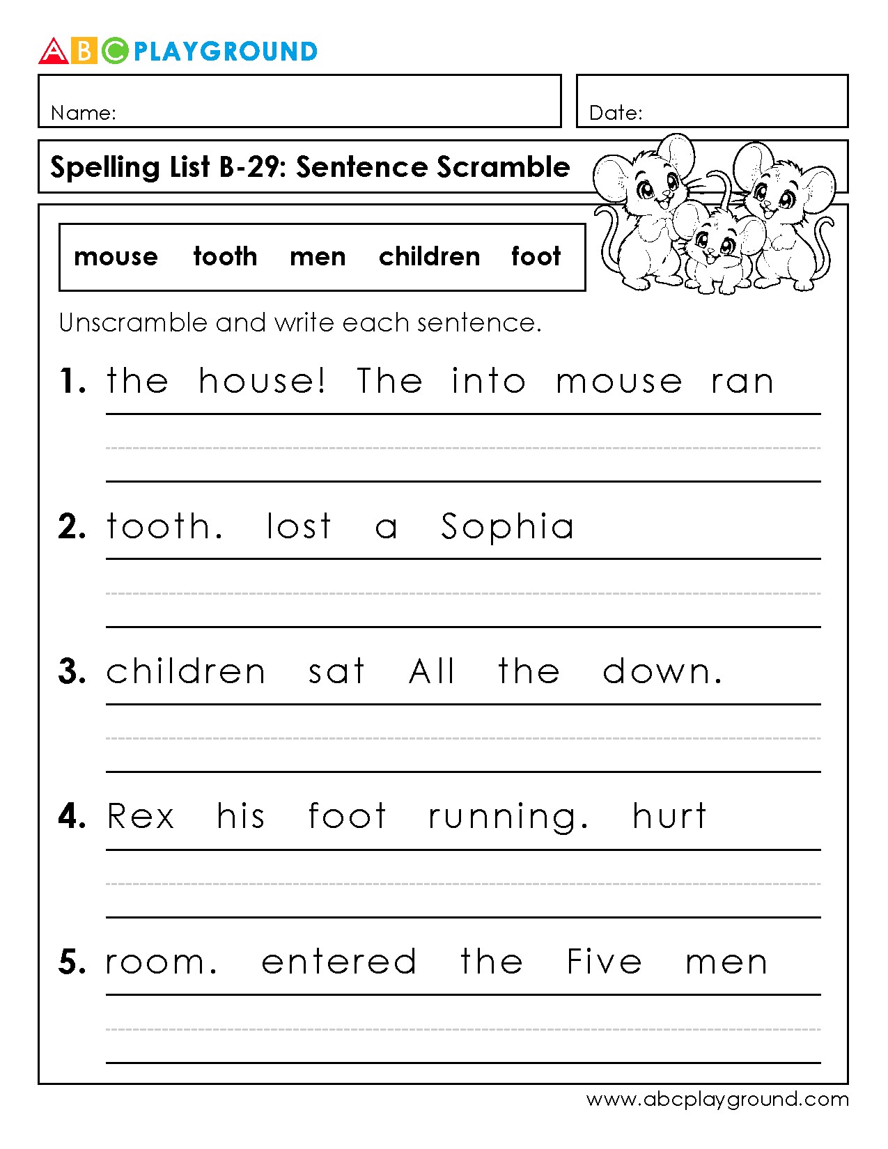 Sentence Scramble: Practice Writing Complete Sentences