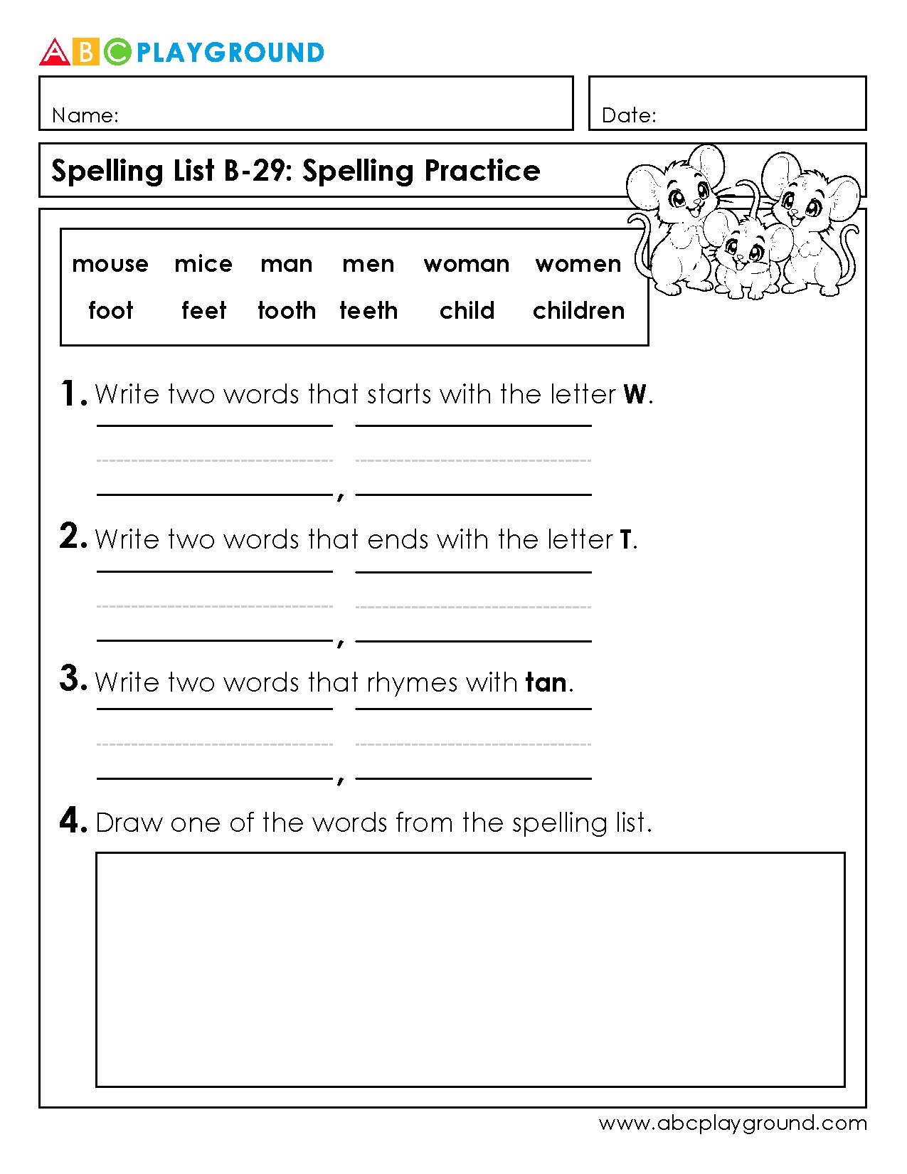 Spelling Practice with Word Families and Rhymes
