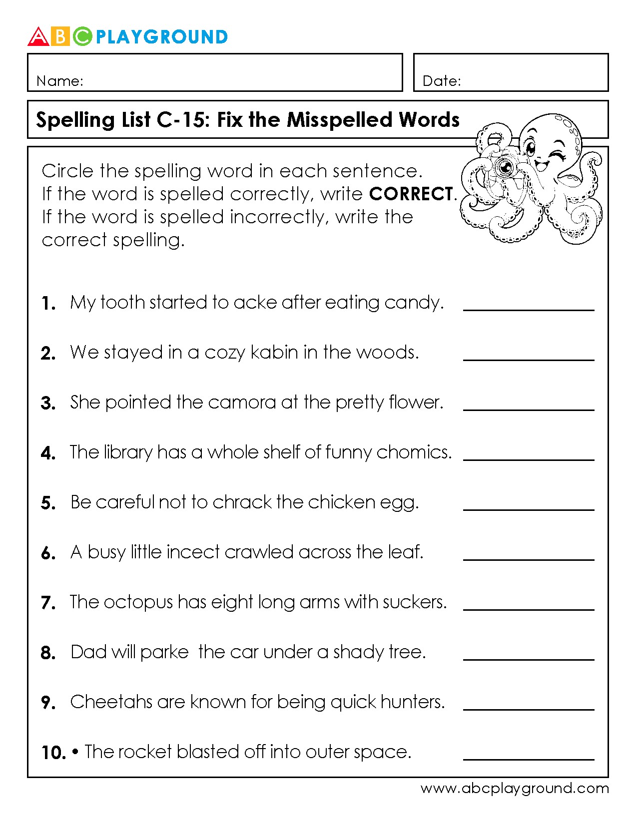 C15 Fix the Misspelled Words in Sentences
