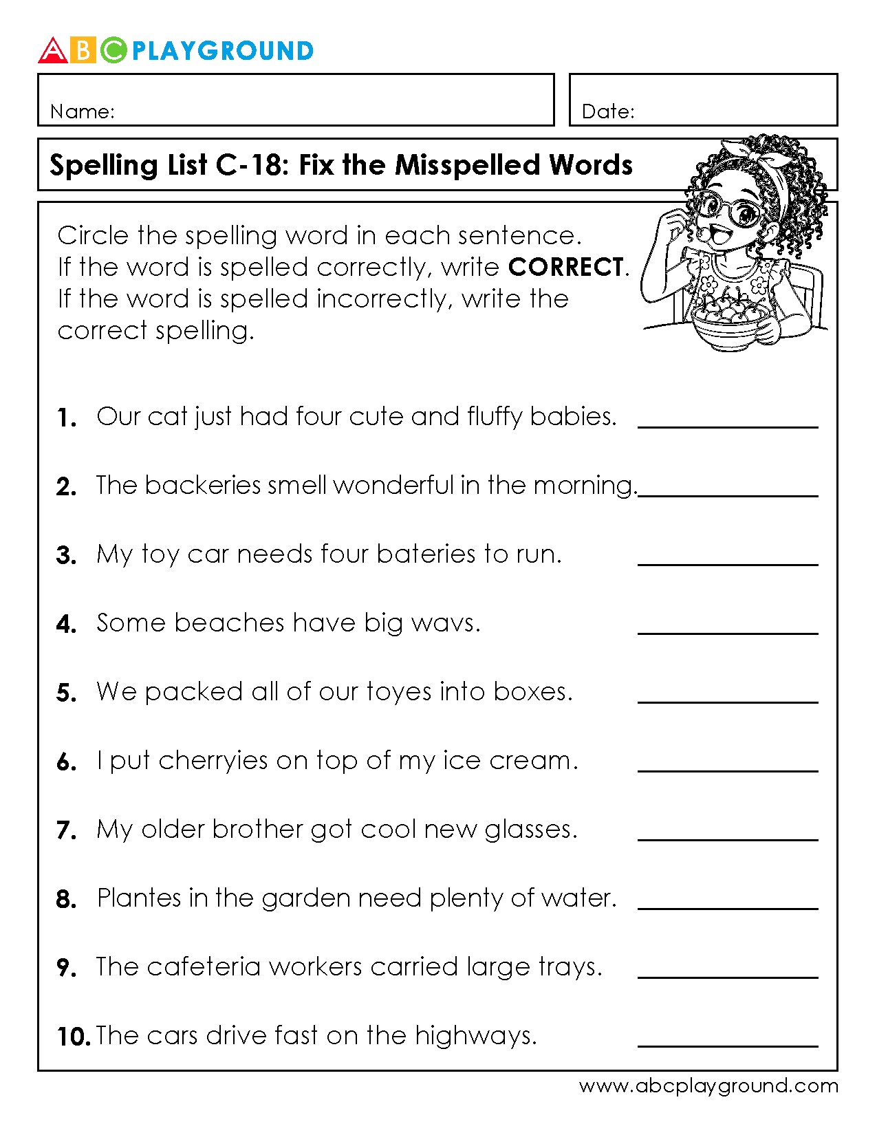 C18 Fix the Misspelled Words in Sentences
